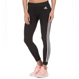 Like New Women’s X-Small Adidas 3-stripe Original Logo Leggings In Black/White